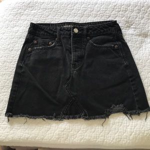 Black denim skirt